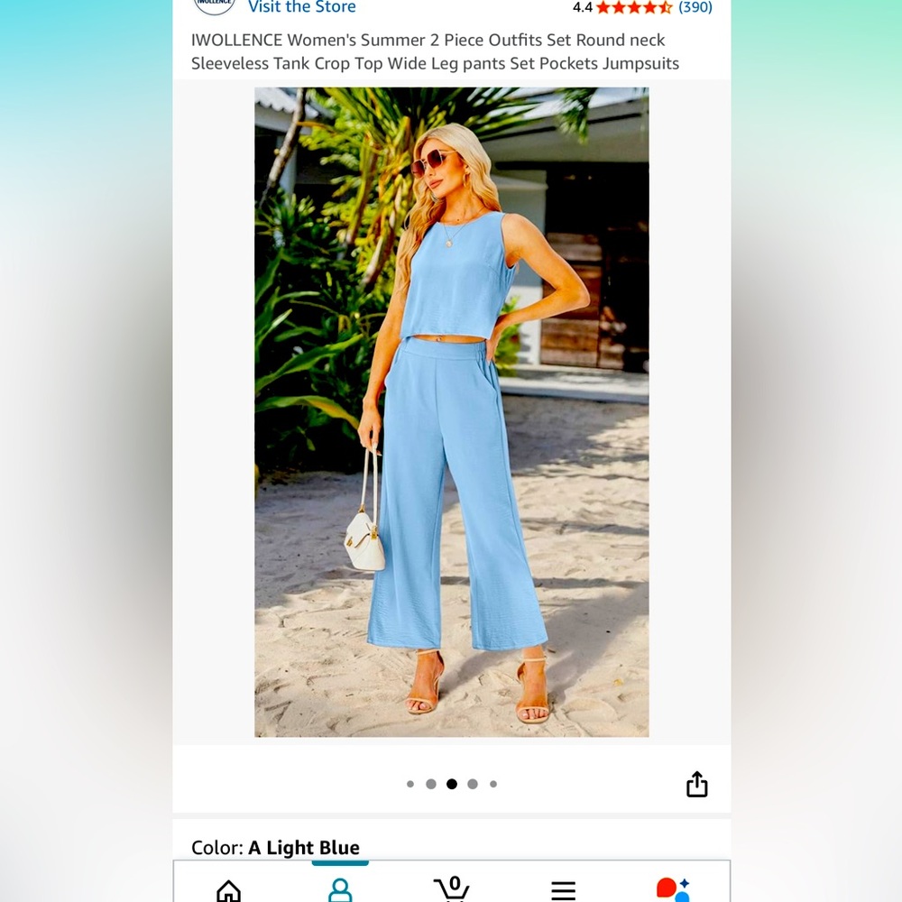 Light blue 2 piece summer linen set 🩵